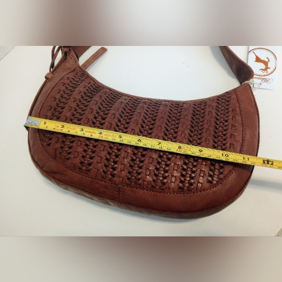 NWT Ashwood woven leather hobo shoulder bag, Cognac brown - Picture 9 of 14